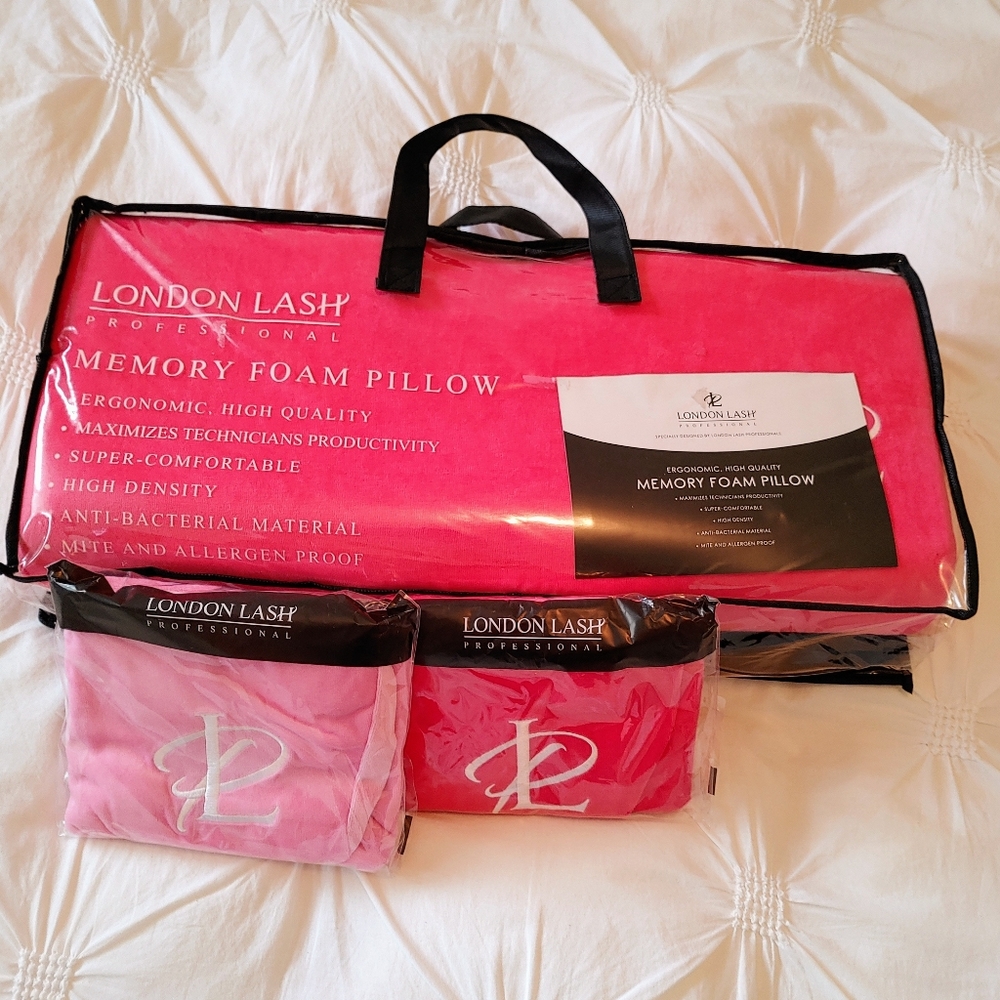 NWT London Lash Pink Eyelash Extension or Beauty Pillow & Cases